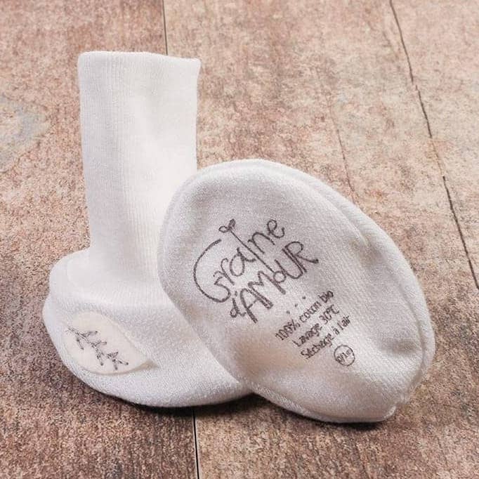 Chaussons coton bio chaussette pour la vente par Graine D'Amour