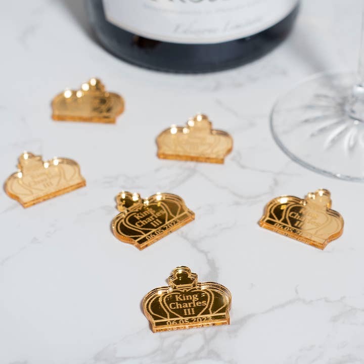 25 x King Charles III Crown Coronation Table Confetti for wholesale by Love Lumi Ltd