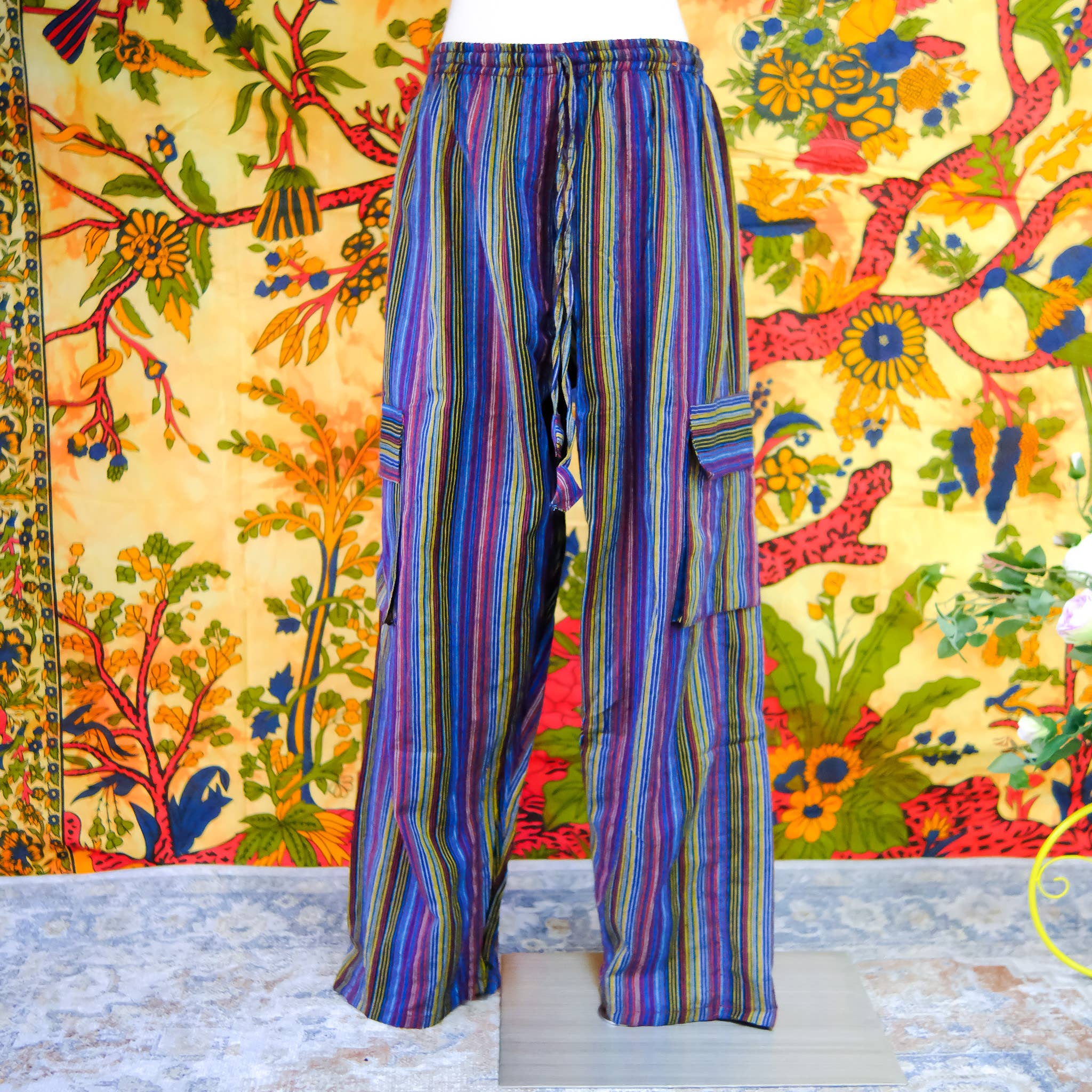 Karma Nepal Crafts - Wholesale Pants - Unisex - Multicolor Unisex Cotton Cargo Pants5