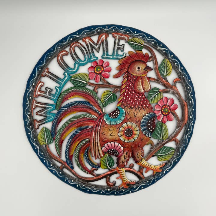 Metal vægdekoration velkomstskilt - Hane for engroshandel hos Dandarah (Ships from Canada)