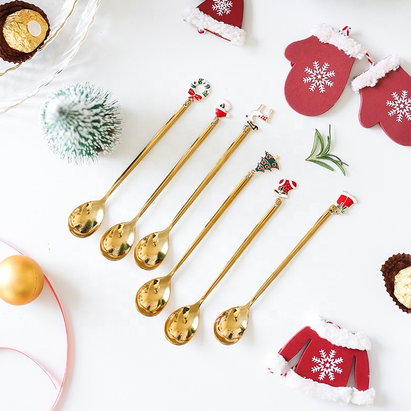 Sostraw & SmartThings - Wholesale Table Spoon (Cutlery) - Set of 6 Christmas Spoons or Forks - Silver or Gold1