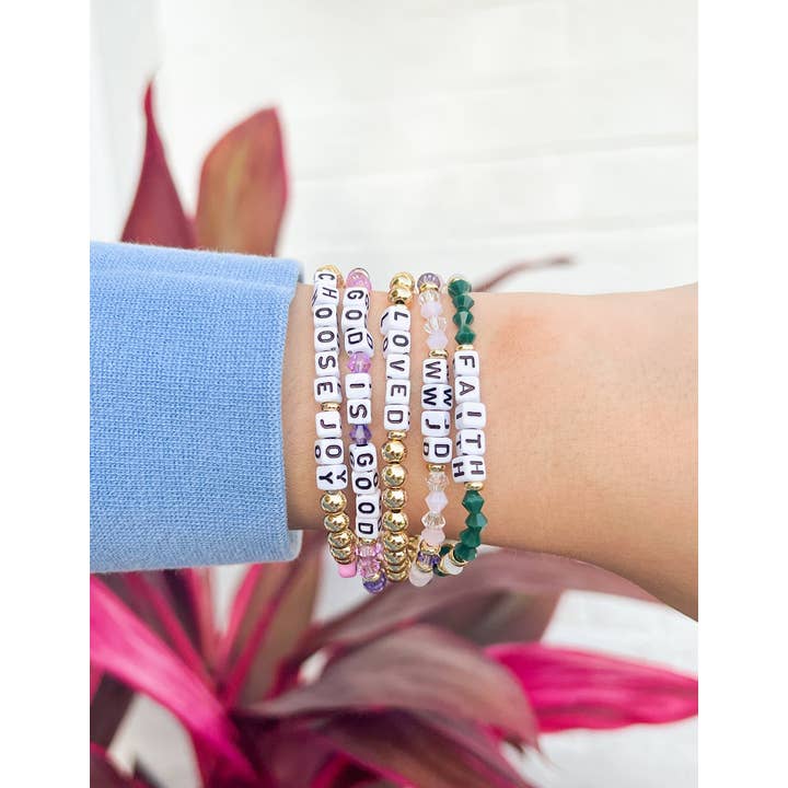 Elevated Faith - Wholesale Beaded Bracelet - Choose Joy Letter Bracelet