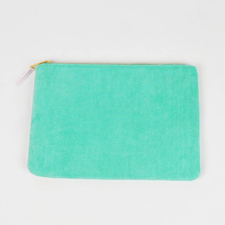 Bolsa plana de rizo verde - Grande para venta al por mayor de 8 Oak Lane