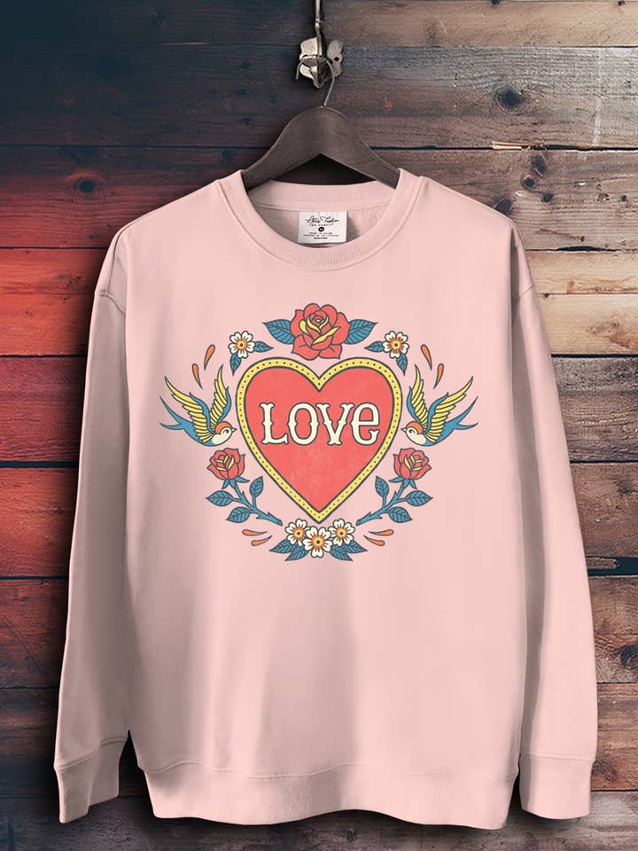 Sweatshirts Love Tattoo por atacado de Lotus Fashion Collection