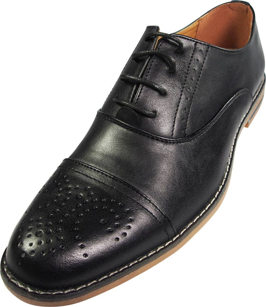 Eastern Off Price - Wholesale Oxford Shoes - Men's - Via Farinella - Mens Genuine Leather Insole Cap Toe Lace Up13