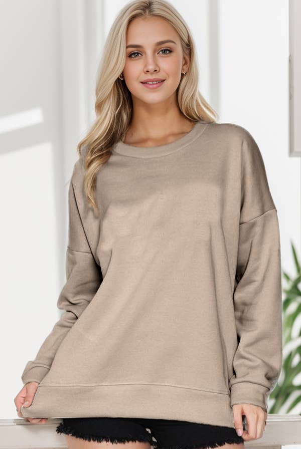 Burgundy Apparel - Vente Sweat-shirt – femme - SWEAT-SHIRT OVERSIZE EN POLAIRE UNIE (NOUVELLES COULEURS)4