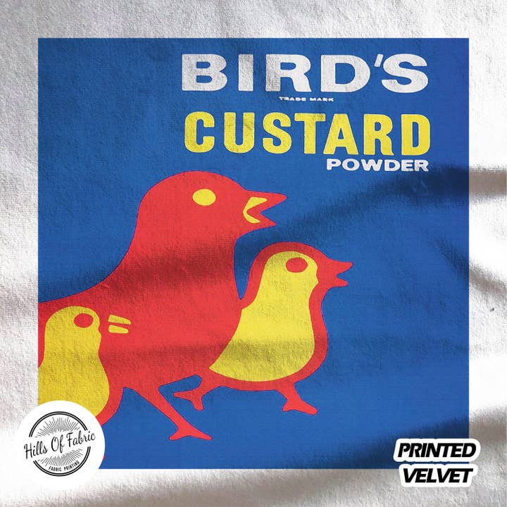 Panel de tela con estampado de crema de pájaros en polvo para venta al por mayor de Hills Of Fabric