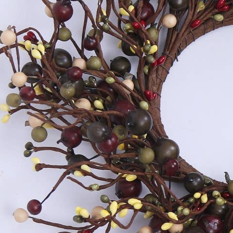 Juego de 2 coronas de bayas mixtas, 19 pulgadas de diámetro (10 pulgadas de borde) y 12 pulgadas para venta al por mayor de KMI International Corp.