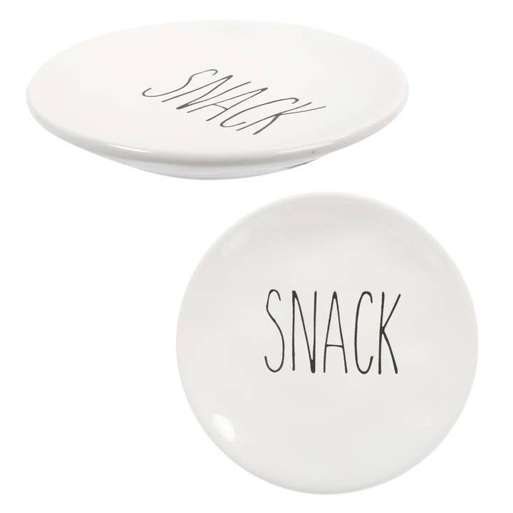 Farmhouse Modern CeramicSide Plate, "Snack", bubble for wholesale by Truu Design