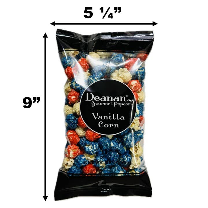Deanan Gourmet Popcorn - Wholesale Popcorn - "Full Size" - Patriotic Vanilla Popcorn - 100 Count