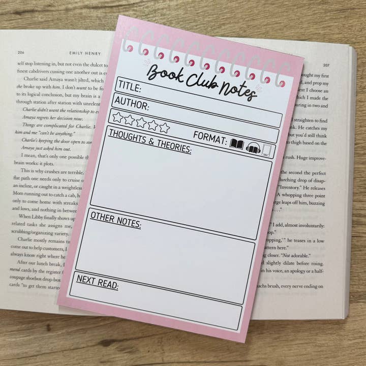 Book Club Notes Notepad for wholesale by Wey Better Creations