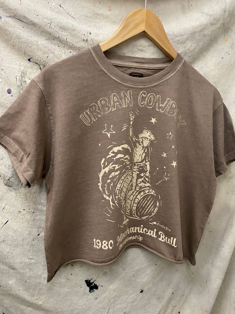 Country Deep Apparel - Vente T-shirt sérigraphié – femme - T-shirt court décontracté pour concours de taureau mécanique Urban Cowboy6