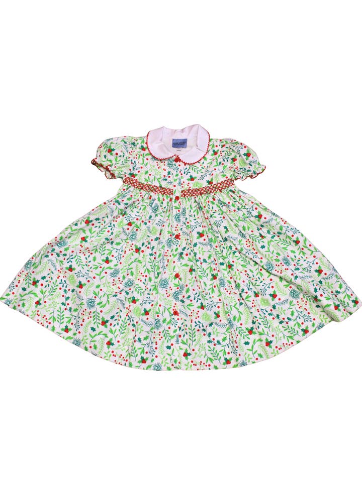 Holly Days Smocked Dress for wholesale by Main Street Smocking Company