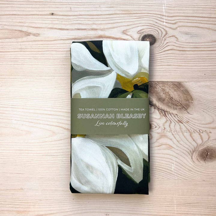 Susannah Bleasby Art - Wholesale Tea Towel - Cotton tea towel | Floral tea towel | 'Stella'1