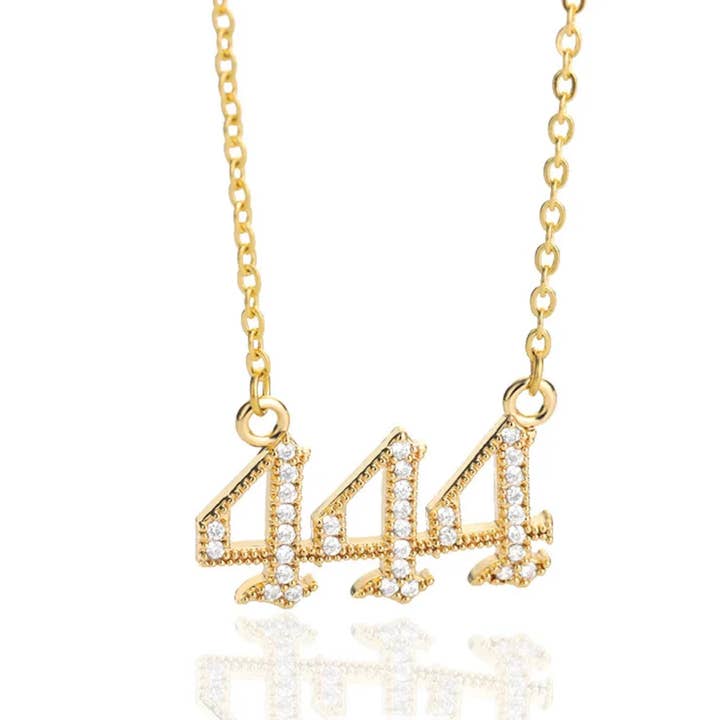 Collar con número de ángel Iced Out para venta al por mayor de Glam Bar Bazaar