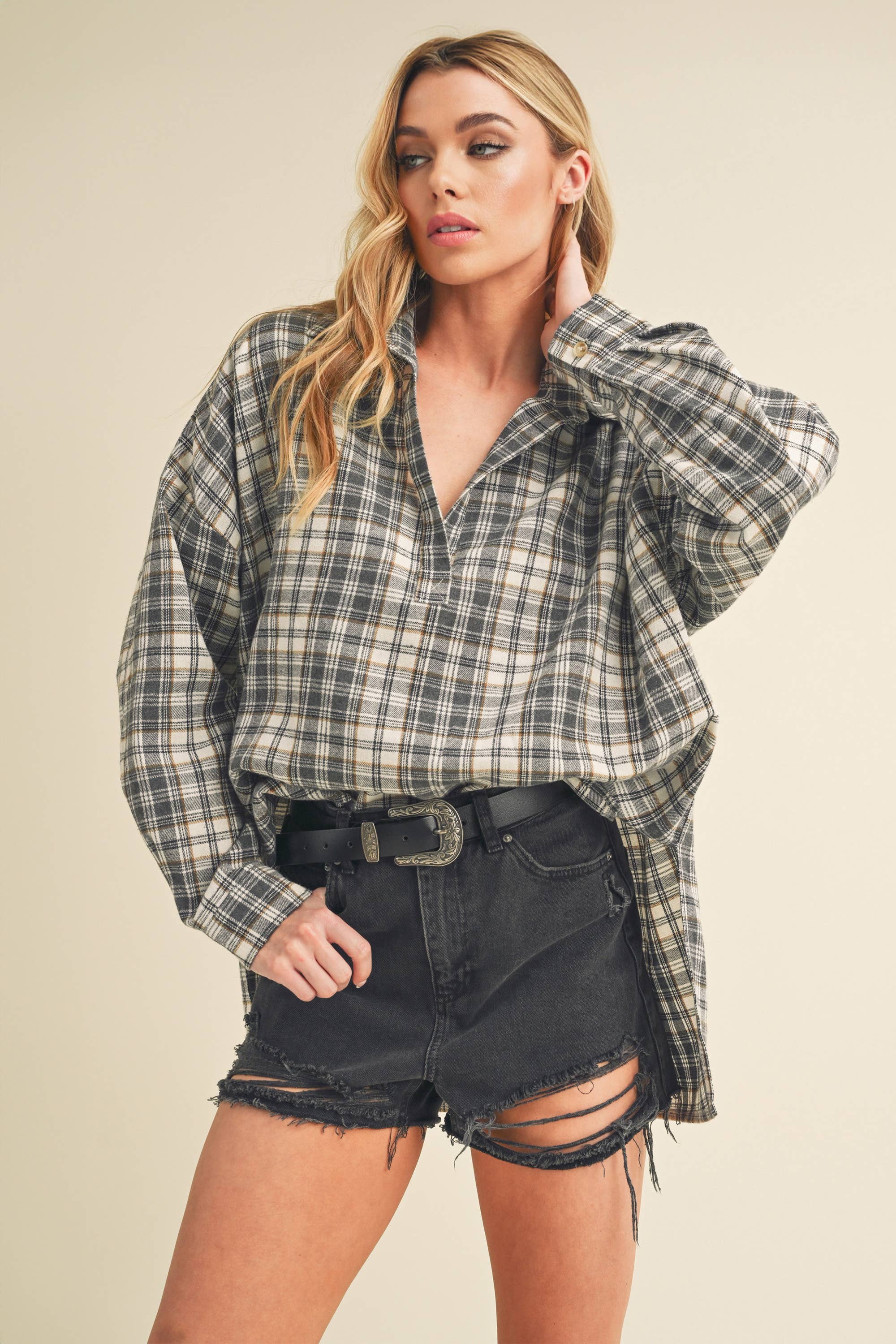 AEMI + CO - Wholesale Button Down Shirt - Women's - 8208CN Tamra Shirt 111