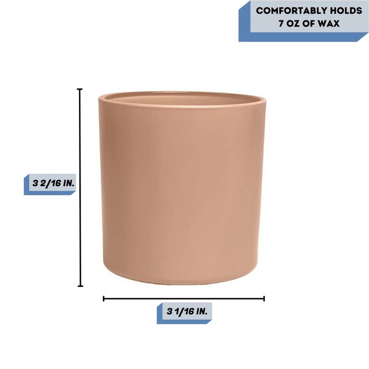 General Wax - Candle Making Supplies - Vente Bougeoirs - Pot à bougie Monticiano Matte Blush 9,5 oz en verre pour fabrication de bougies1