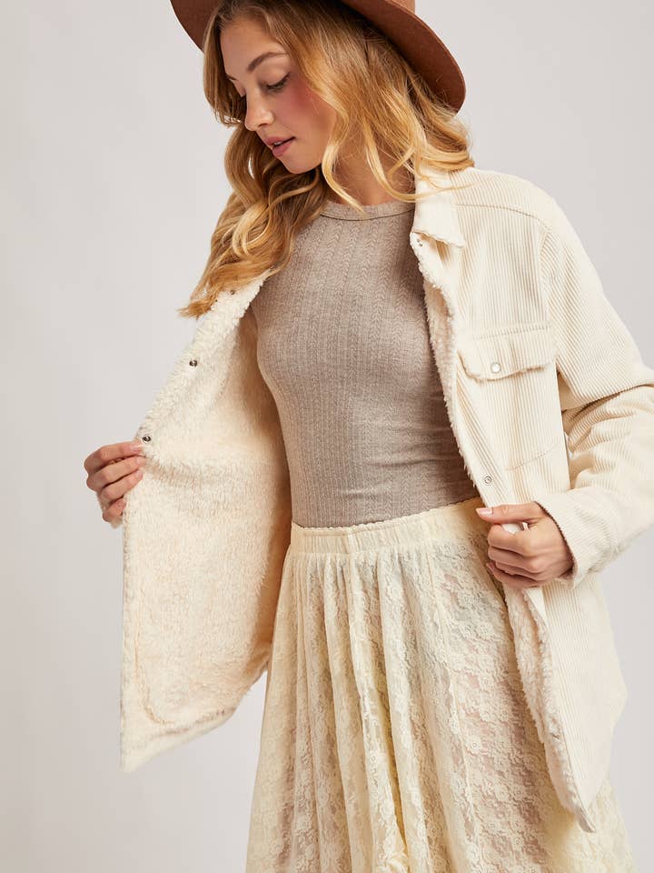 Bluivy - Wholesale Jacket - Women's - CORDUROY SHERPA-LINED JACKET20