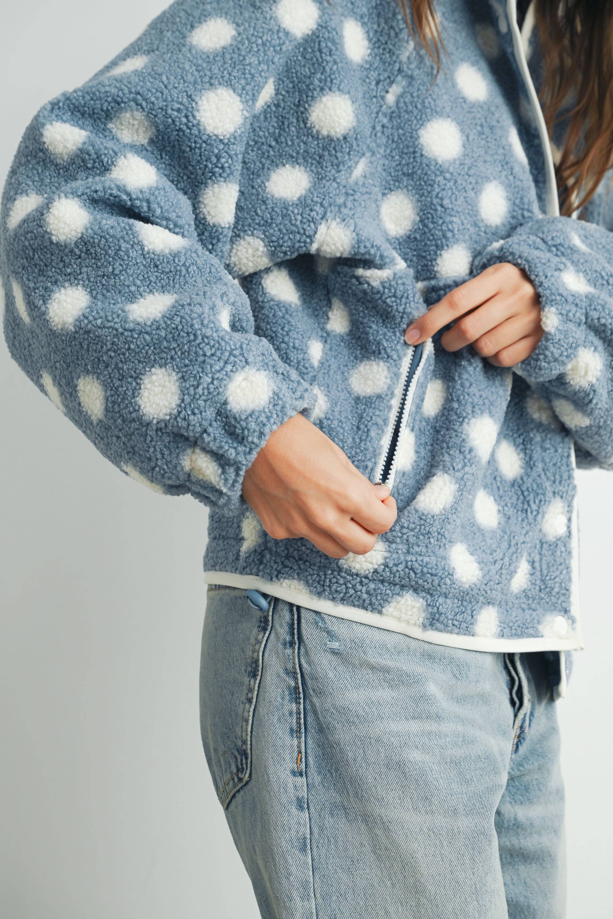 BUTTERMELON - Wholesale Jacket - Women's - Fall/Winter Polka Dot Button Down Jacket - BMJ742028