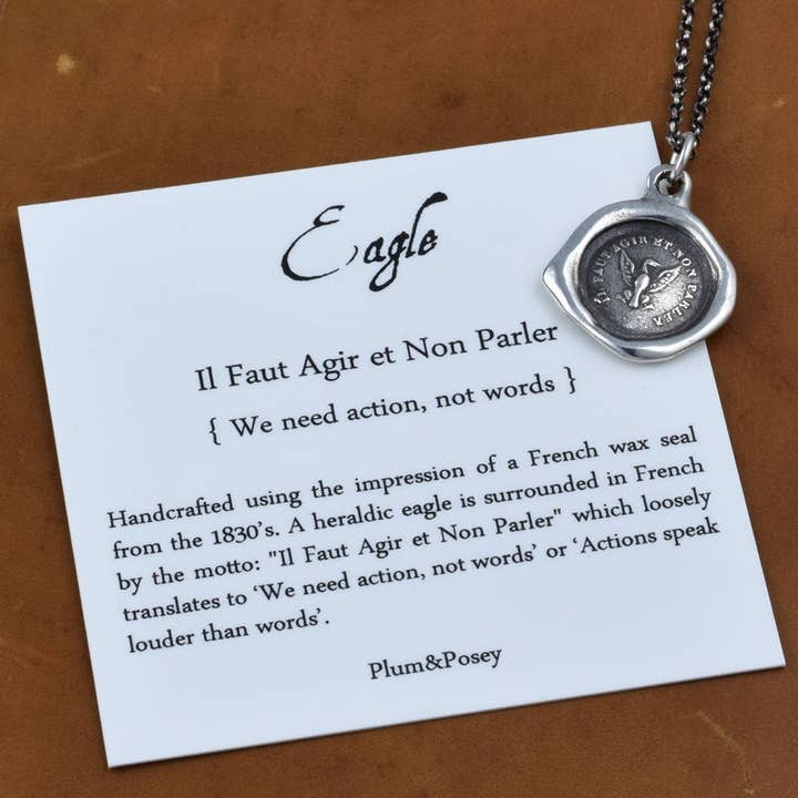 Plum and Posey - Wholesale Pendant/Charm Necklace - Eagle Necklace - Deeds Not Words2