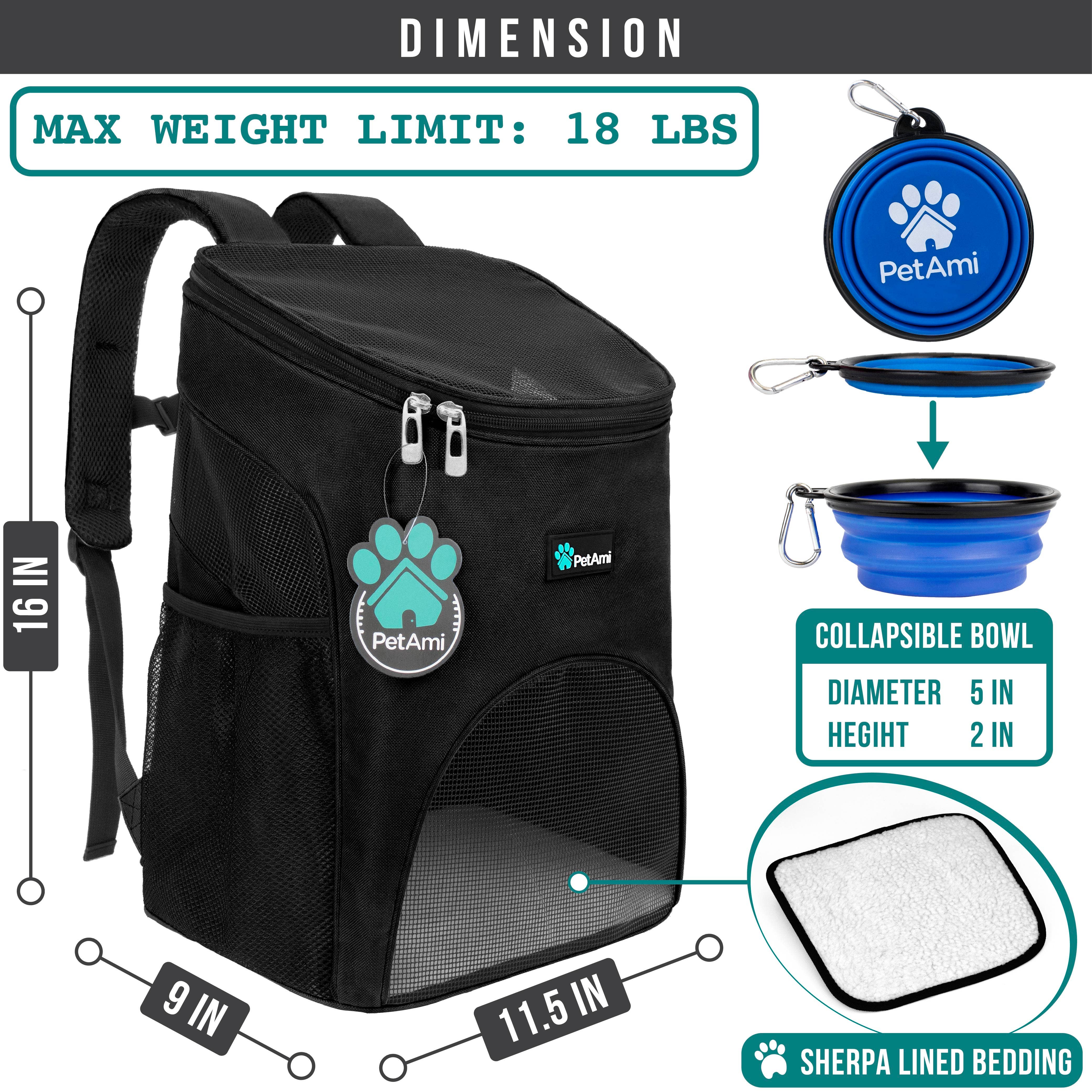 PetAmi - Vente Caisse de transport – chat et chien - Sac à dos pour animal avec entrée unique classique64