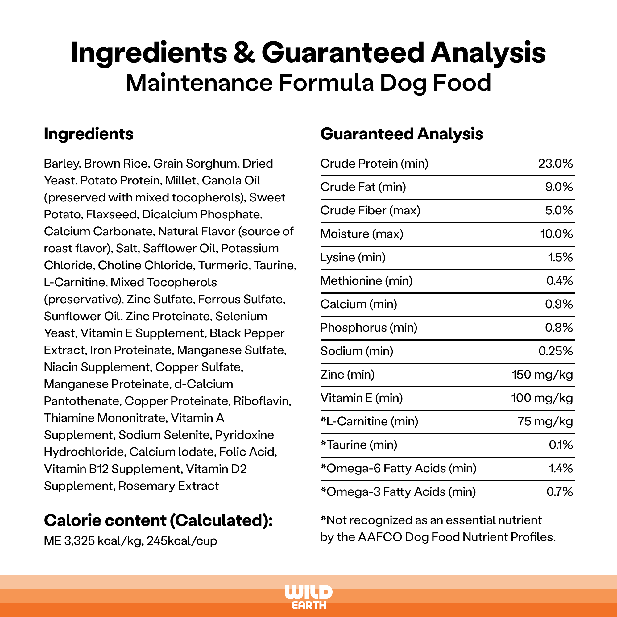 Wild Earth - Wholesale Pet Food - Dog - Maintenance Formula Dog Food, Classic Roast, 28lbs4