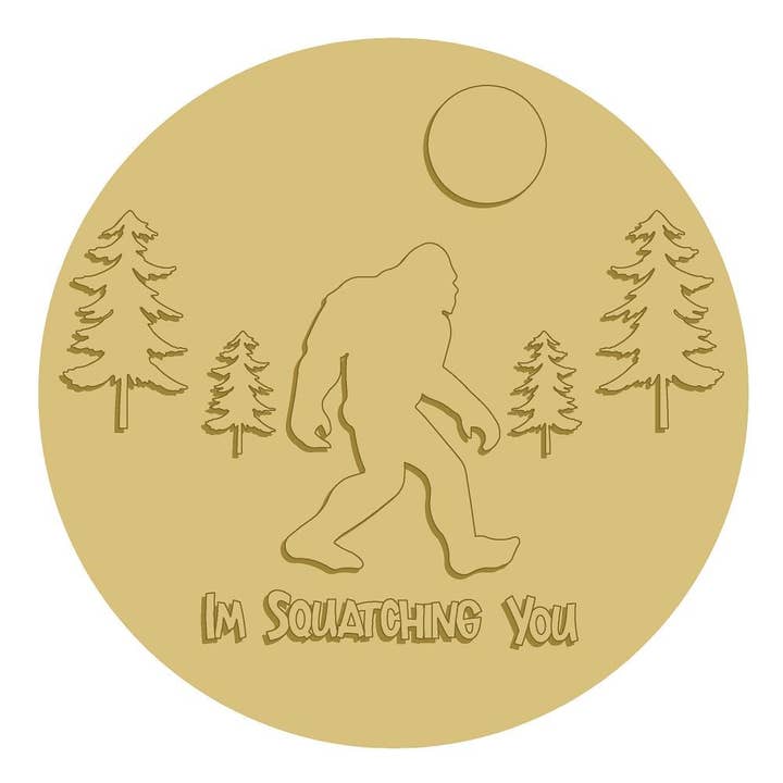 Diverse Woodworking - Wholesale Cutouts - 3D Bigfoot I'm Squatching You Unfinished Wood Cutout Style 1