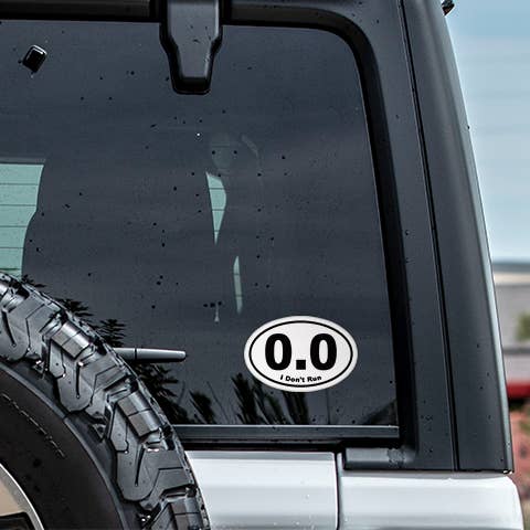 CJ's Sticker Shop - Vente Autocollant - Autocollant ovale en vinyle 0.0 I Don't Run Funny Marathon1