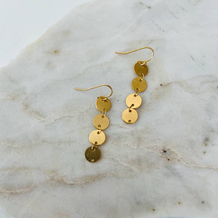 Large Layered Disc Earrings for wholesale by Tilly Doro