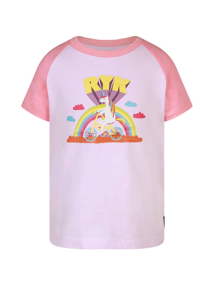 T-SHIRT RAGLAN DE MANGAS CURTAS UNICORN BIKE KYLIE por atacado de Rock Your Baby