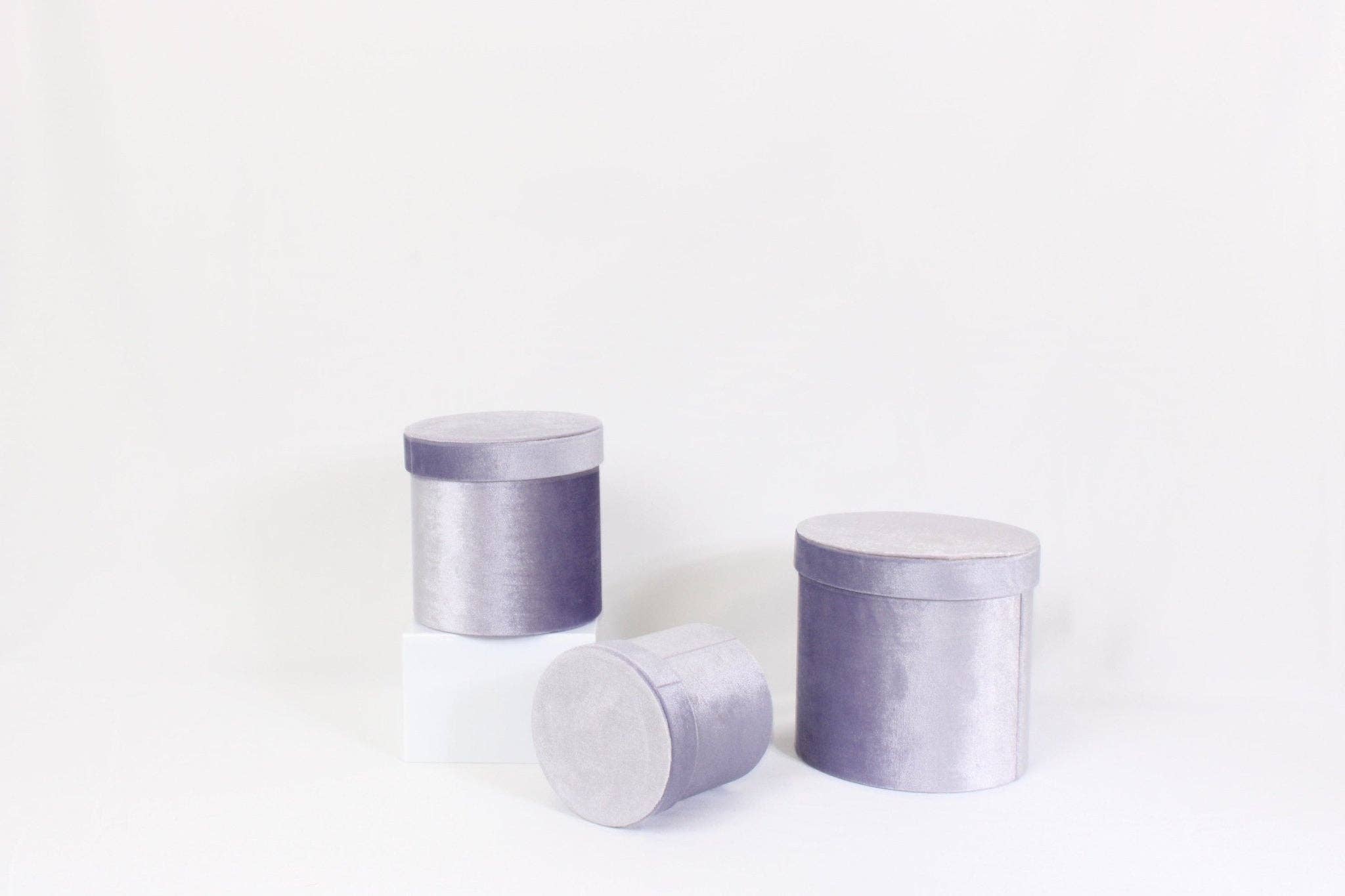 Elegant Design Supply - Wholesale Gift Box - Velvet Round Flower Hat Box with Lid17