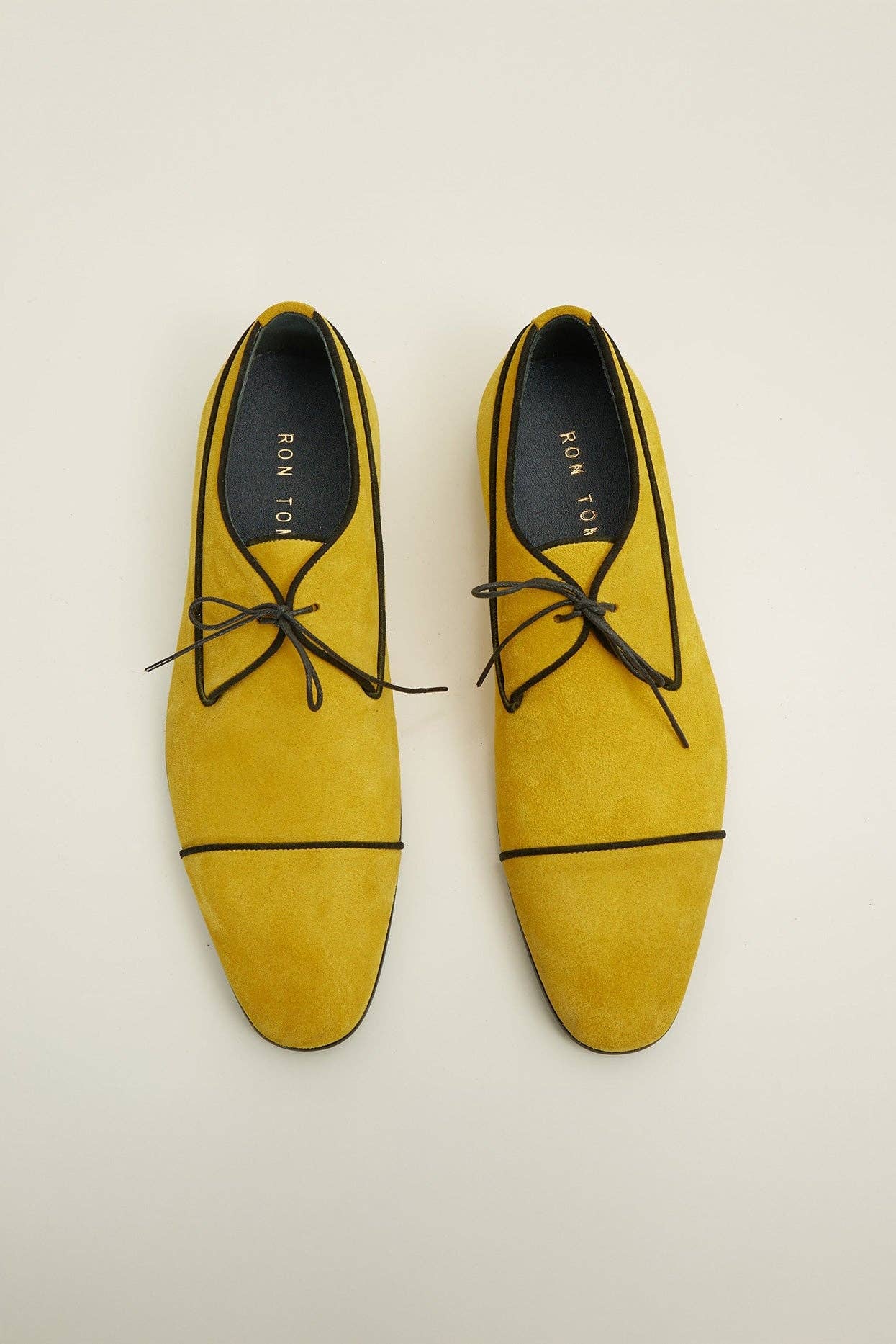 Men's The Formal Leather Cap Toe Derby Shoes  - Yellow Suede for wholesale on Faire6