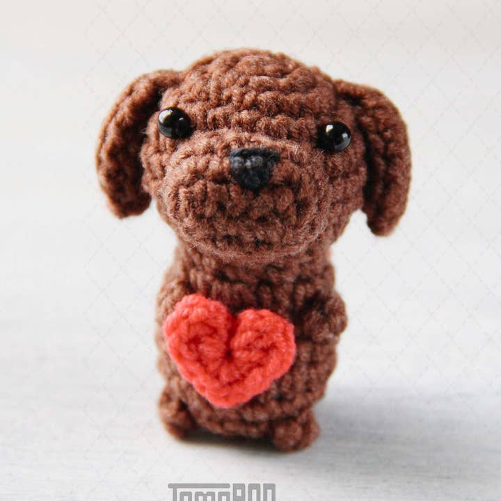 Crochet Chocolate Labrador Retriever Dog, Cute Desk Decor for wholesale by TOMOPOD LLC