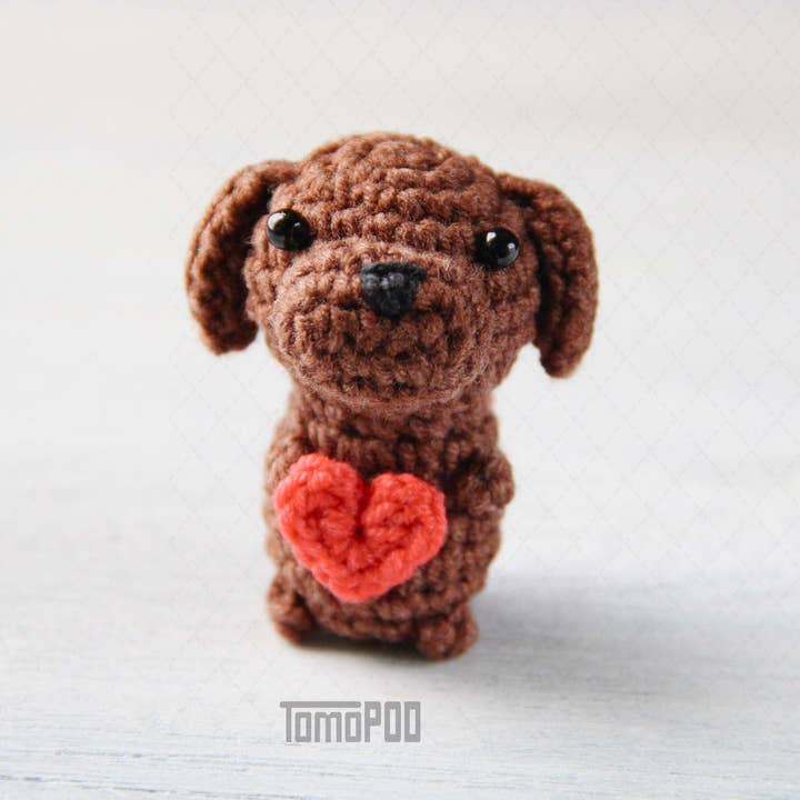 Crochet Chocolate Labrador Retriever Dog, Cute Desk Decor for wholesale by TOMOPOD LLC