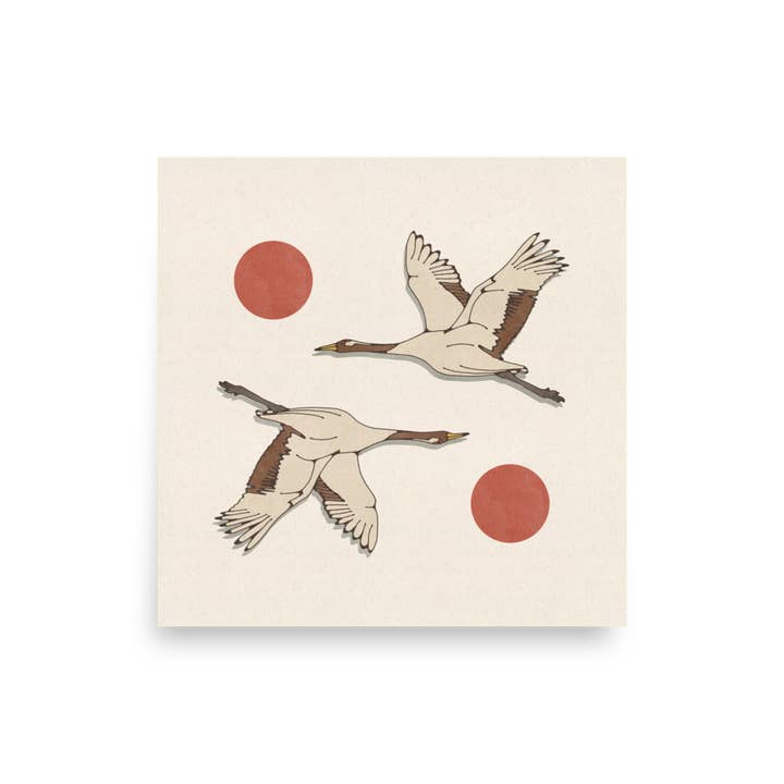 8x8 Crane Art Print for wholesale by Brooke Finally