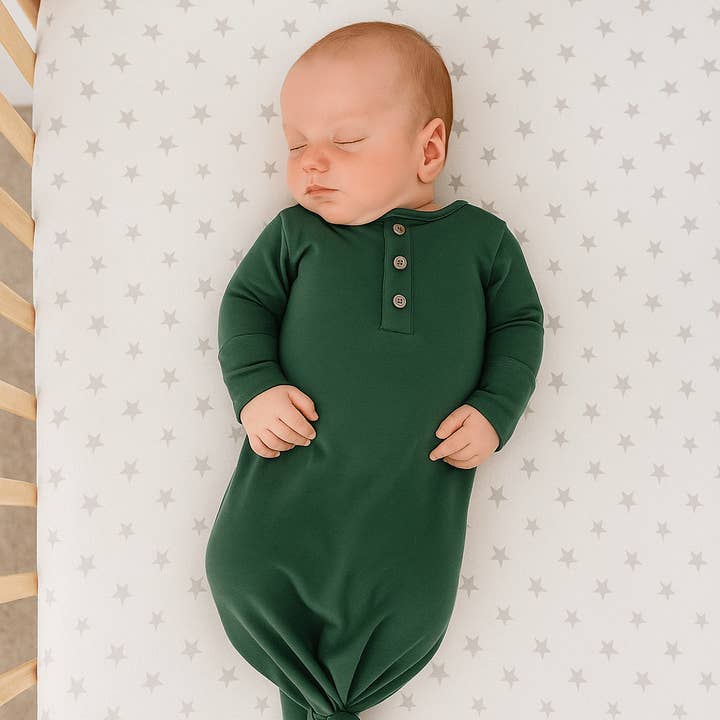 Hunter Green Knotted Gown for wholesale by Sweet Bamboo