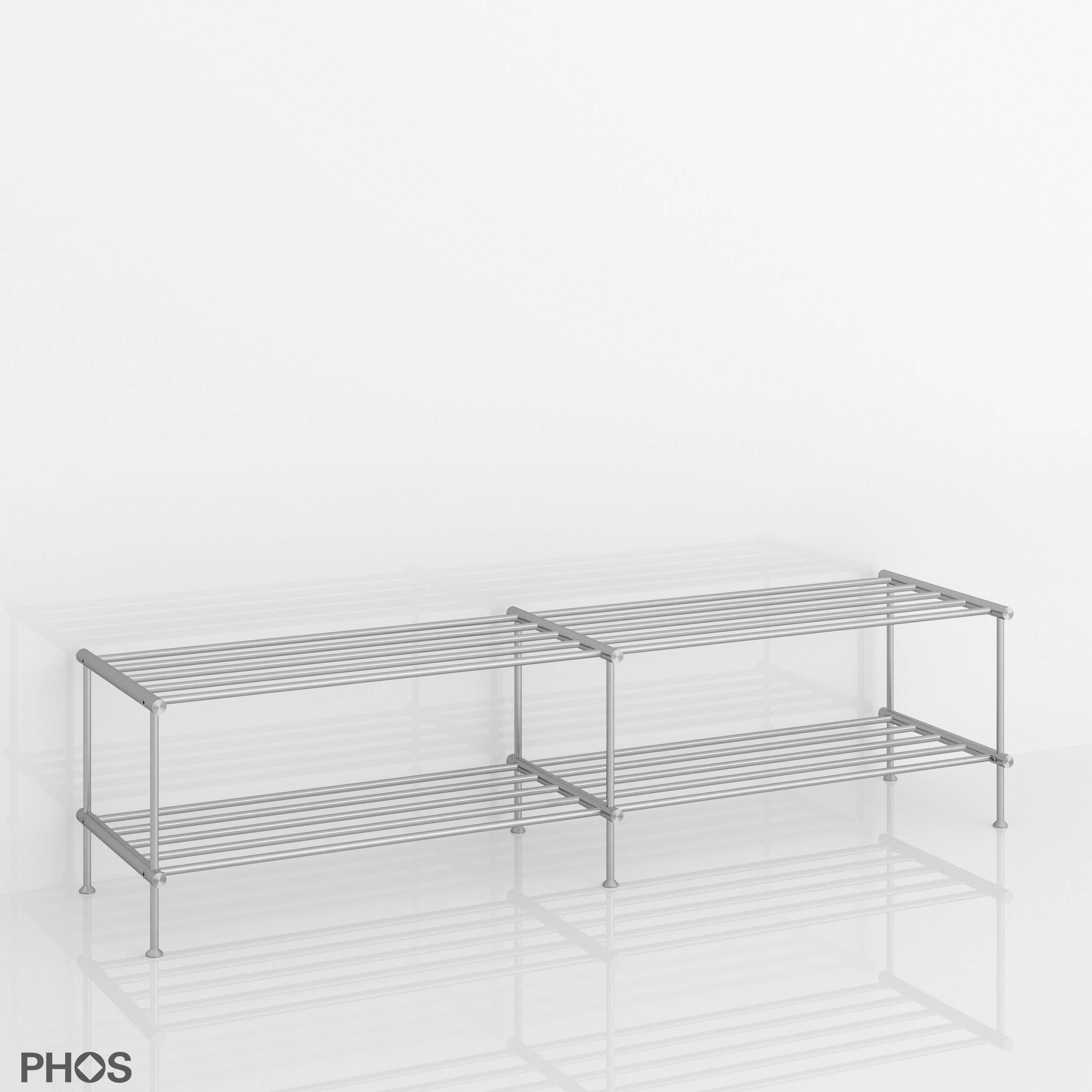 PHOS Design GmbH - Vente Étagères à chaussures - Étagères larges à chaussures en acier inoxydable massif, profondeur 30 cm1