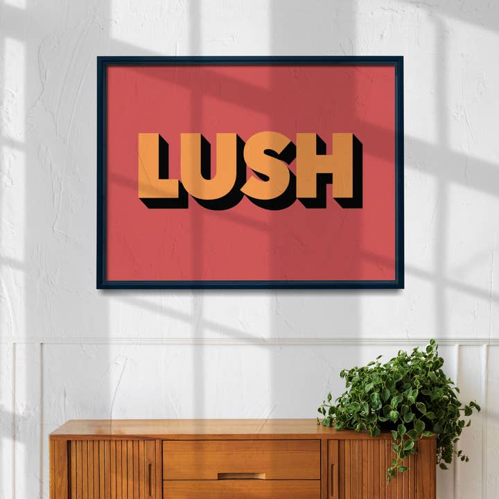 Decoración de pared con tipografía con estampado de óxido LUSH para venta al por mayor de Superlover