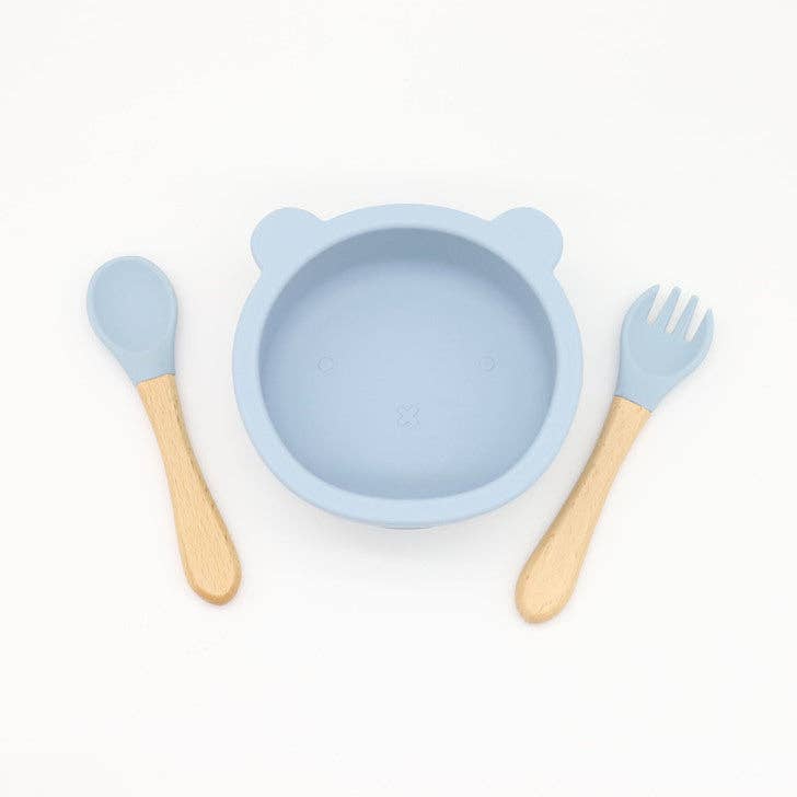 MyKids-USA® - Wholesale Bowl - Kids & Baby - Baby Bear Shape Food Training Silicone Bowl With Spoon Table5