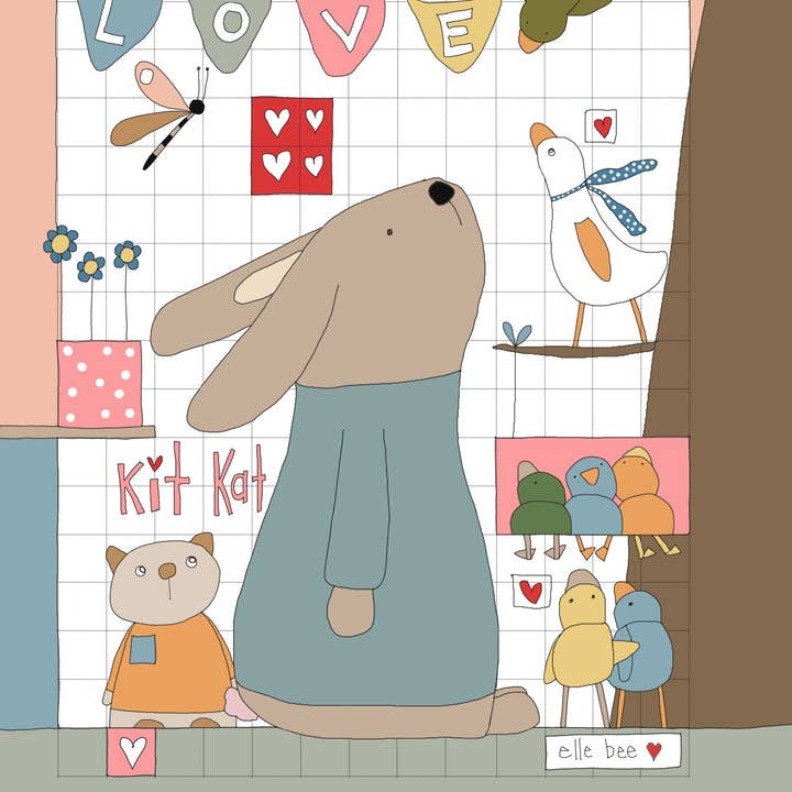 Biglietto di auguri «Kit Kat» per la vendita all'ingrosso da parte di Elle Bee Art Studio