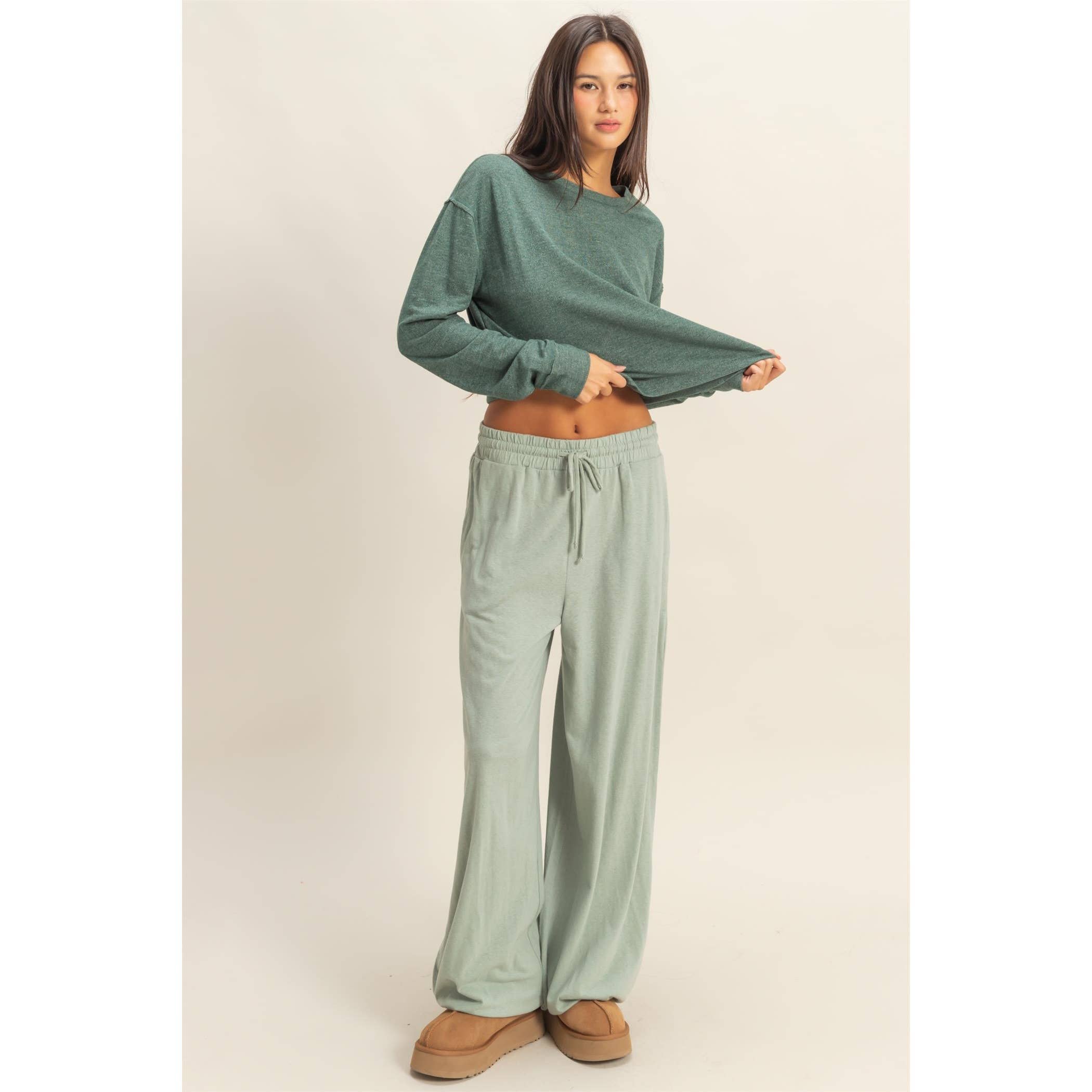 HYFVE - Wholesale Pants - Women's - High Waist Drawstring Wide Leg Pants4