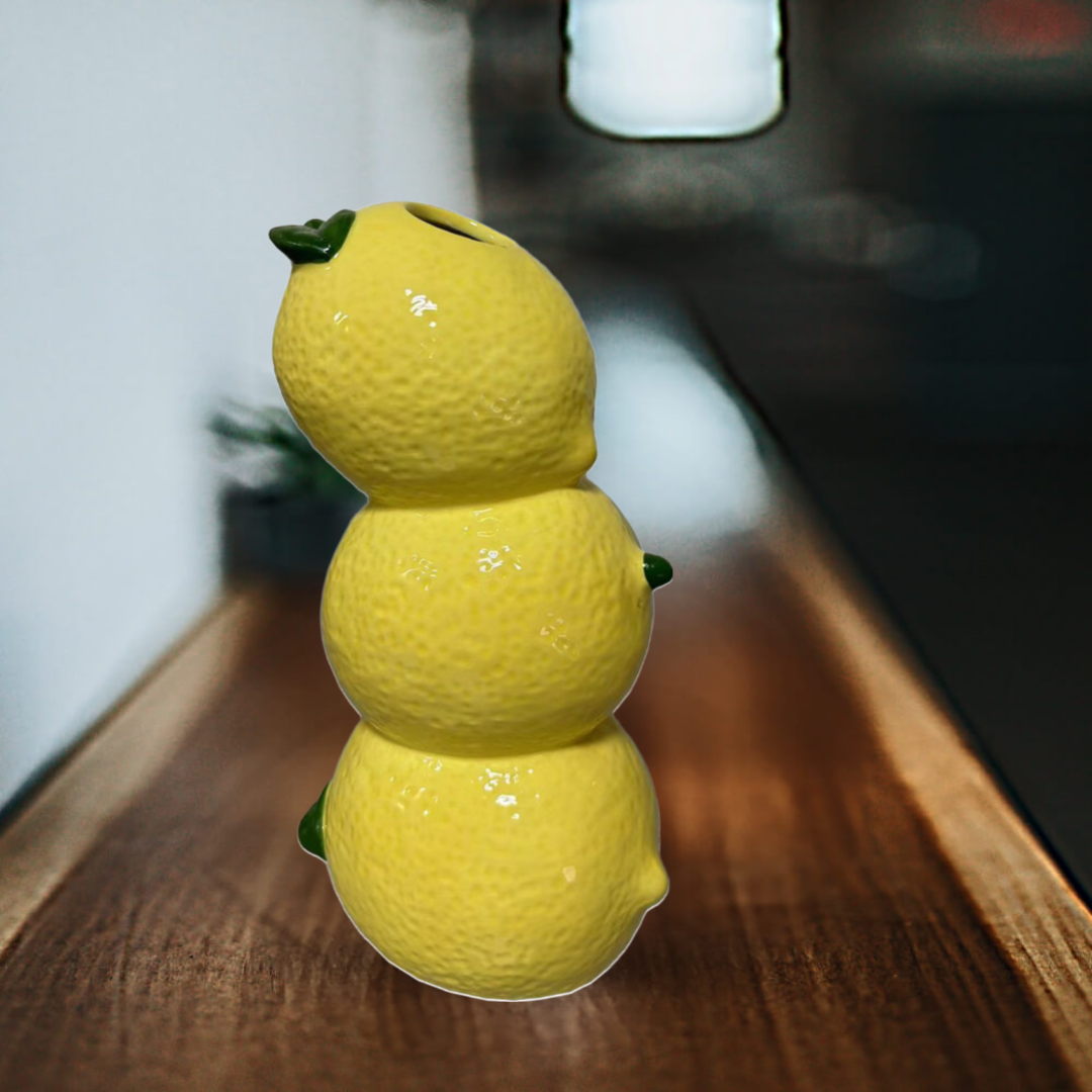 Concepts In Time - Vente Vases - Concepts Lemon Stack Vase 4x8 – Accent de Maison en Céramique Vibrant1