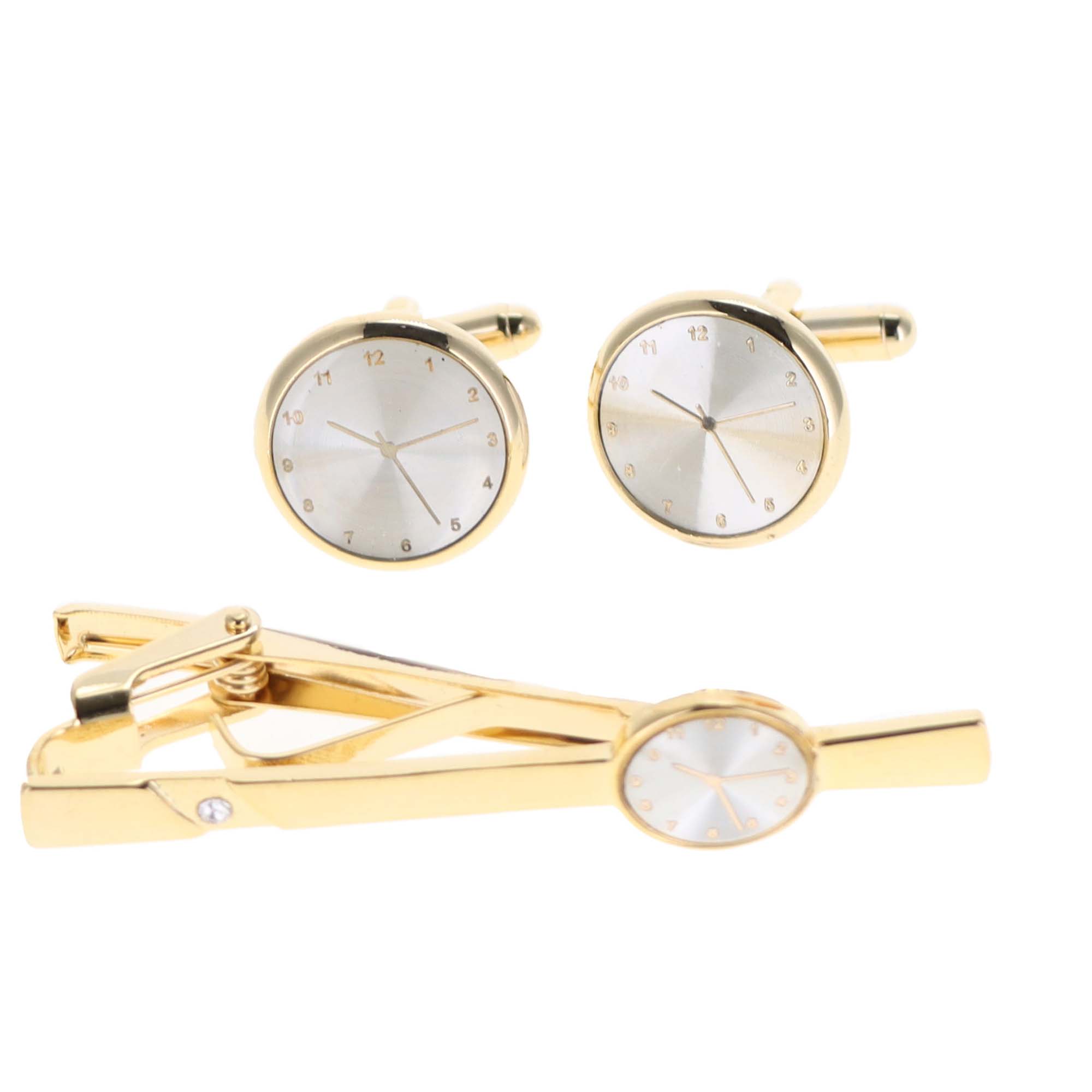 Dubal Brothers - Wholesale Cufflinks - Vittorio Vico Gold & Silver Enamel Cufflinks & Tie Bar Set by Classy Cufflinks8
