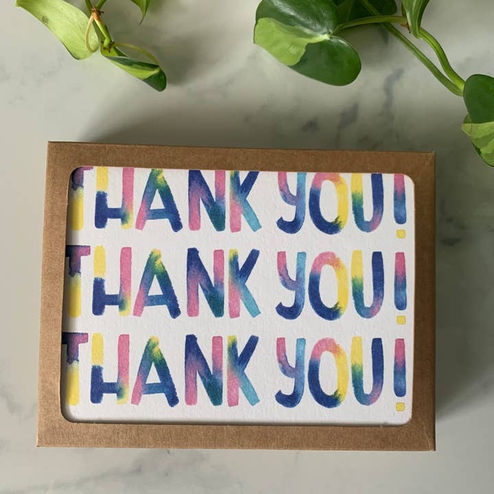 Hello Neighbor Art - Wholesale Thank You Card - Thank You x3 Greeting Card: Box Set of 6