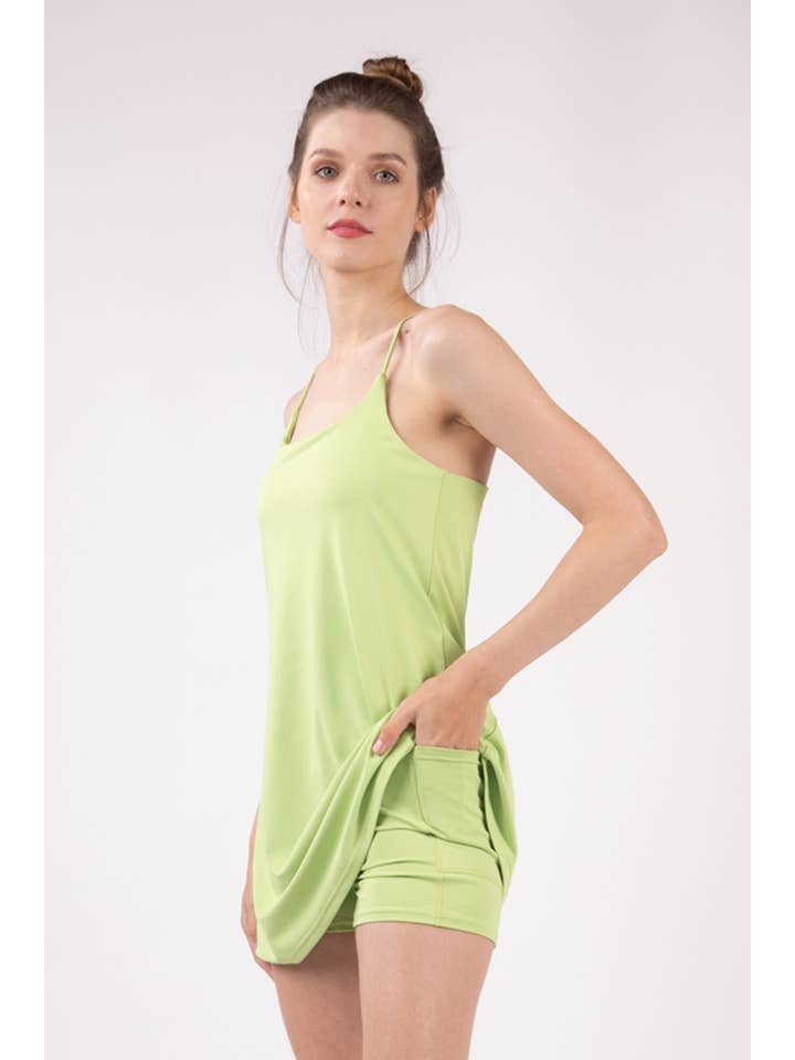 VERY J - Wholesale Athletic Dress - Women's - ND30840-Sleeveless Active Tennis Mini Dress2