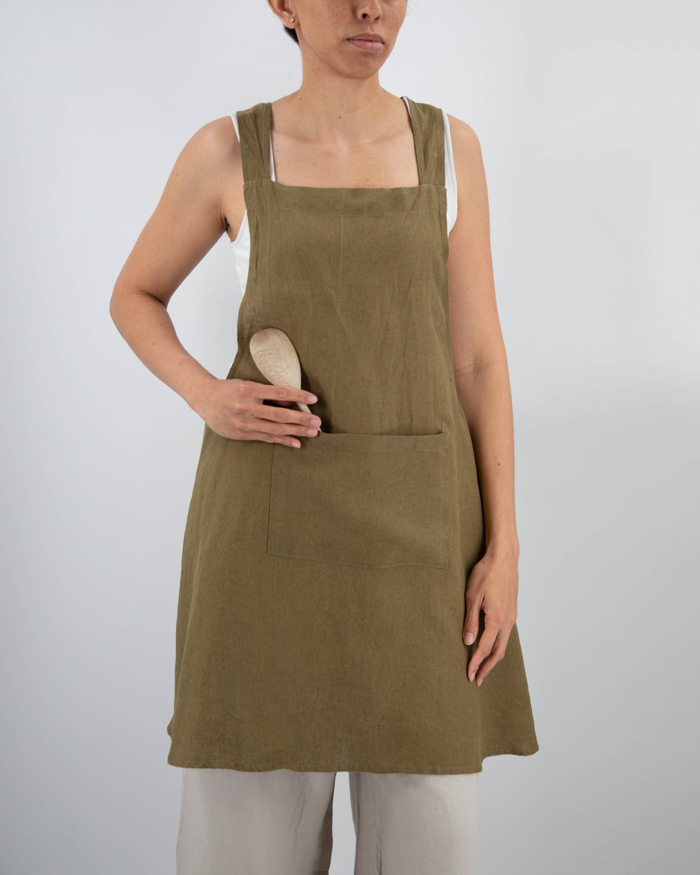 Sunday Morning - Wholesale Apron - Nishi Cross-Back Japanese Style Linen Apron5