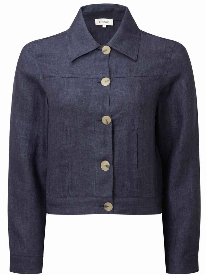 Giacca corta Elba in blu denim per la vendita all'ingrosso da parte di arkitaip