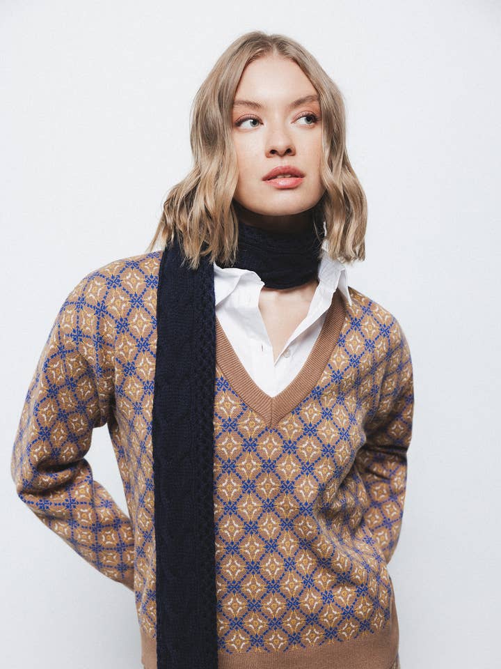 Jacquardstickad tröja (437460-18) för wholesale av Lanidor