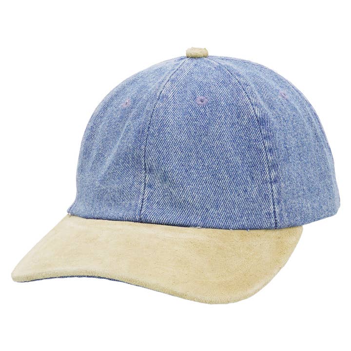 Cap Zone โ wholesale Baseball cap โ Women's โ Denim Vegan Suede Slight Curved Baseball Cap6