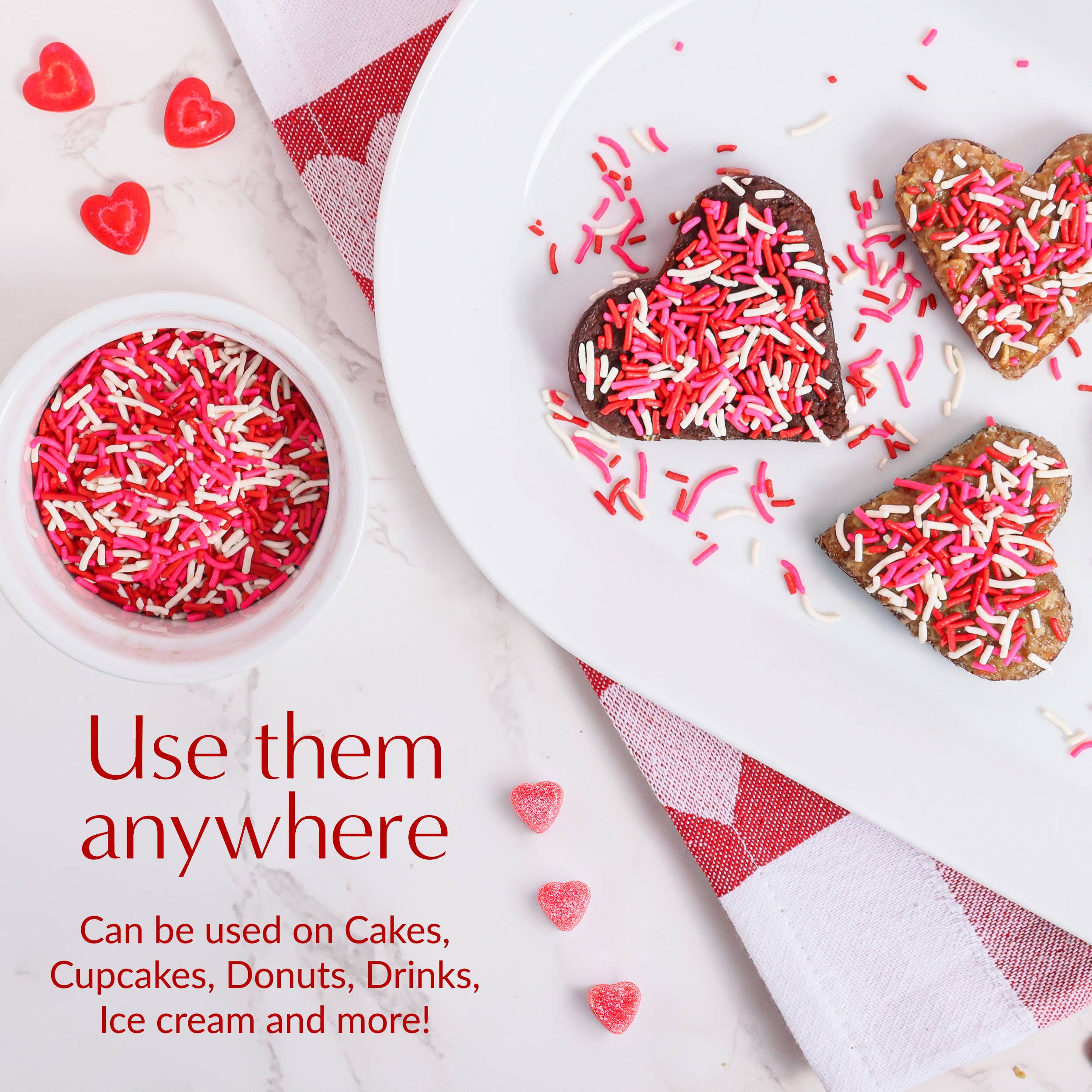 Sprinklemania - Vente Confettis pour gâteau - Sprinklemania Sprinkles : Confettis de Cupidon 198g4